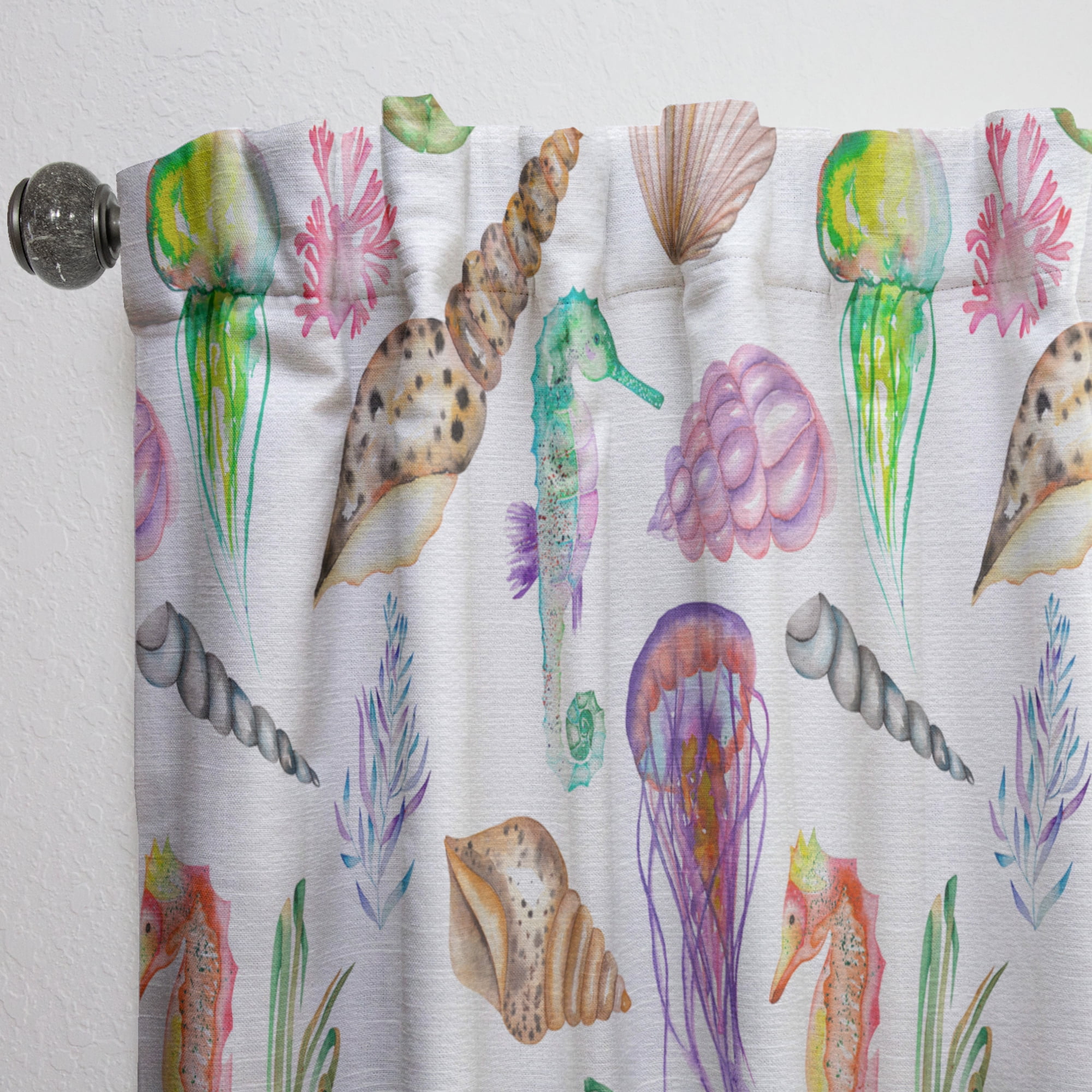 Designart 'Costal Life Form XIV' Nautical & Coastal Curtain Panel