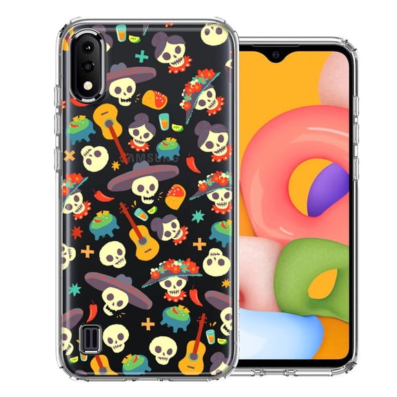 MUNDAZE For Samsung Galaxy A01 Day of the Dead Design Double Layer Phone Case Cover