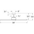 thumbnail image 5 of 900956FMW-NWA Hinkley Lighting Indy - 56 Inch 3 Blade Ceiling Fan-Matte White Finish, 5 of 17