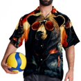 thumbnail image 4 of Vintage Bear Men's Short Sleeve Casual Printed Button Down Beach Shirts - Summer Fashion Tops, 4 of 6
