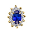 thumbnail image 2 of 0.3 Carat 6x4MM Oval Created Tanzanite and Diamond Earrings In 10k Yellow Gold, 2 of 7