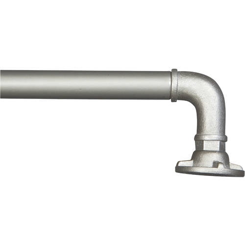 Details about   Better Homes & Gardens 1" Industrial Pipe Drapery Curtain Rod Nickel 42" to 120" 