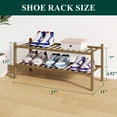thumbnail image 2 of decorUhome Bamboo 2 Tier Shoe Rack for Closet, Shoe Storage Organizer, Wood Shoe Shelf for Entryway, walnut, 2 of 7