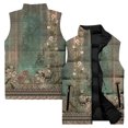 thumbnail image 2 of Ladies' Casual Fashion Sleeveless Floral Printed Cotton Vest Jacket, Dark Green, Size XXXXXL, 2 of 5