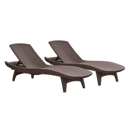Keter Pacific Chaise Sun Lounger 2-Pack Adjustable,