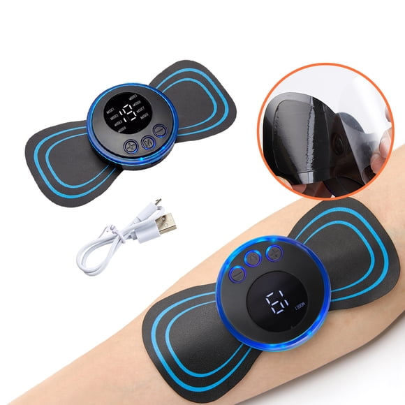 LCD Display EMS Neck Stretcher Electric Massager 8 Mode Cervical Massage Patch Pulse Muscle Stimulator Portable Relief Pain 1 Mashine 1Patch