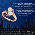 thumbnail image 2 of Gem Stone King 18K Rose Gold Plated Silver Rose Rose Quartz White Moissanite and Black Diamond Ring for Women (1.55 Cttw, Heart Shape 6MM, Gemstone Birthstone, Size 7), 2 of 6