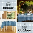 thumbnail image 5 of Everyday Luxuries Waterproof Oval Fitted Tablecloth 52 x 70 Inch Stain and Wrinkle Resistant | Decorative 3.6 gauge Blue Atlantic Plaid Vinyl Table Cover for Indoor Outdoor Seating & Occasions., 5 of 6