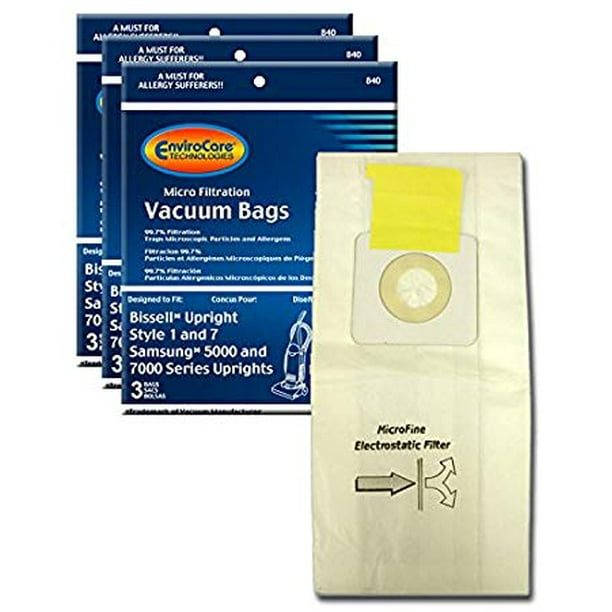 Bissell Style 1 and 7 Upright Vacuum Bags 9 Pk