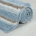 thumbnail image 3 of Home Weavers Glamour Collection 100% Polyester Microfiber Bathroom Rug, Non Slip Bath Mat Water Absorbent Soft Microfiber Shaggy Mat Machine Washable, Thick Plush Rugs for Shower - 17"X24", Blue, 3 of 5