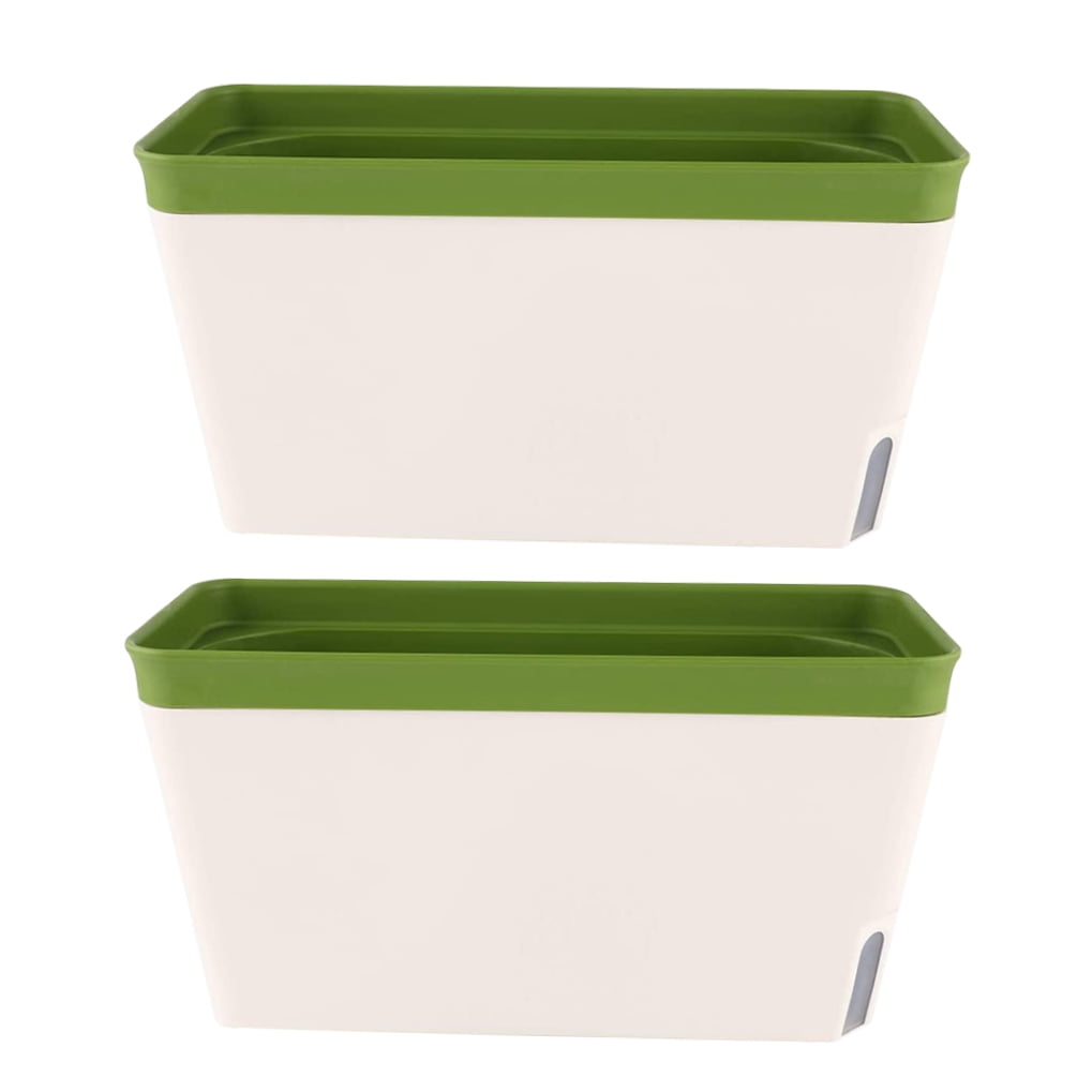 FELTECHELECTR Self Watering Pots Self-Watering Garden Planters Green Cotton Rope 2Pcs