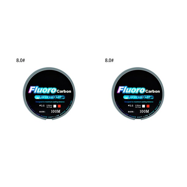 Eigraketly Línea de señuelo de pesca de fluorocarbono de 100m, agua salada, agua dulce, río, estanque, hilo de pesca, accesorio de pesca para acampar al Type9 NO9 Eigraketly CBP141438
