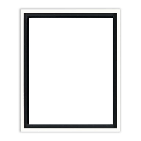 Creative Mark Illusions Floater Canvas Frame for 1-1/2" Deep Canvases, White 8x10", Single - Floating Canvas Art Illusion - No Glass or Backing, Gallery Wall Display, Black Interior