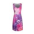 thumbnail image 3 of DYMADE Womens Summer Vocation Casual Sleeveless V-Neck Print Casual Sundress Tank Dress, 3 of 4