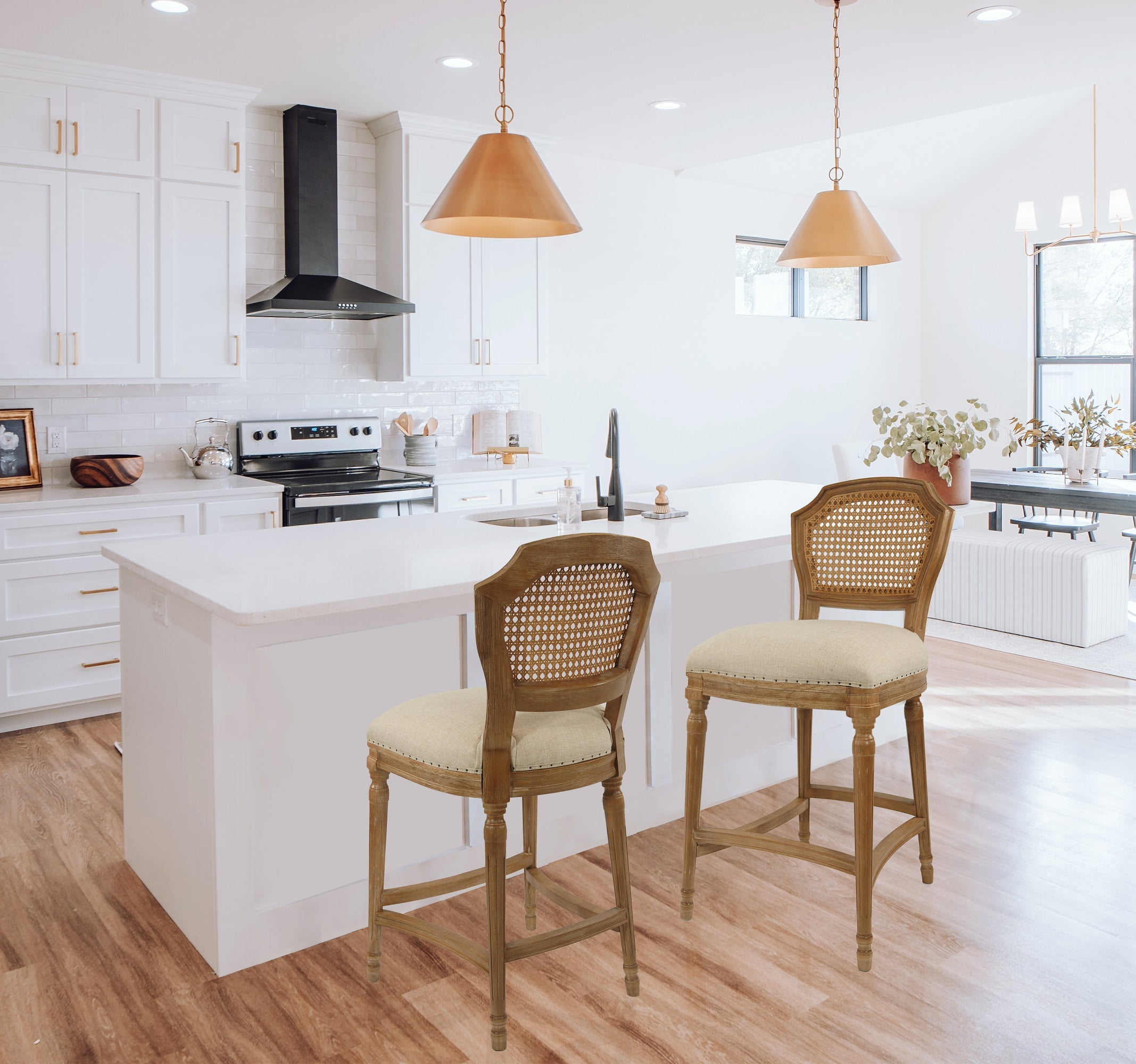 Boraam Wilbrandt Counter Height Wood Kitchen Bar Stool -  Natural Finish