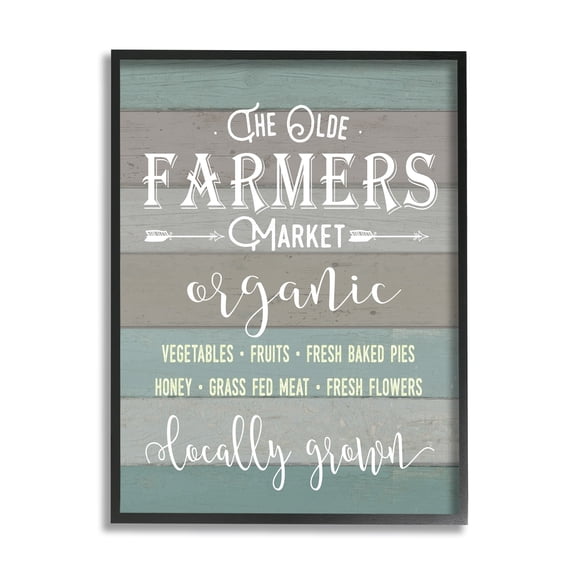 Stupell Olde Farmers Market Framed Giclee Wall Art 16 x 20 Black