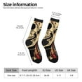 thumbnail image 2 of KLL Gothic Eastern Floral Skull Print Cool Socks Men's Women's Crew Socks Funny Crazy Novelty Stockings, 2 of 6
