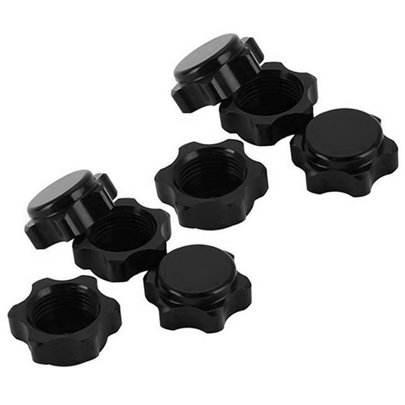 8 Piezas de Aluminio, Cubierta de Cubo de Rueda, Cubierta Antipolvo, Tuerca Hexagonal de 17 mm para Coche RC 1/8, Negro