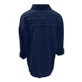 thumbnail image 5 of LYXSSBYX Womens Long Sleeve Tops Hot Sale Clearance Women's Solid Chiffon Lapel Long Sleeve Shirt Buttoned Loose Cardigan Top Blouse, 5 of 5
