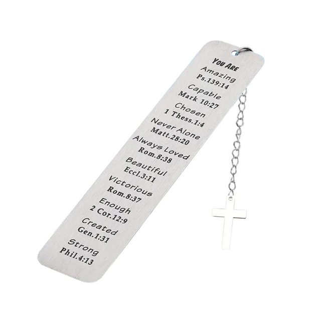 Feltree 2 Pcs Gadget Règle en Acier Inoxydable Marque-Page Texte Inspirant Papeterie en Métal