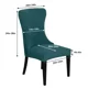 thumbnail image 4 of Funda para silla de comedor de terciopelo suave, funda elástica para silla sin brazos con Espalda alta, funda para asiento de Color sólido a prueba de polvo para fiesta en Hotel, 1/6 unidades, 4 of 5