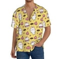 thumbnail image 3 of Xecao offers the Rabbit Hunger for Men's Casual Short-sleeved Shirt, a button-up collared shirt with a pocket, perfect for beach vacations and yacht travel in the 4X-Large size., 3 of 7