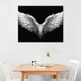 thumbnail image 2 of ONETECH Nordic Retro Black and White Angel Wings Canvas Painting Poster Abstract Wings Art Prints Pictures Livingroom Decoration 20x16in, 2 of 4