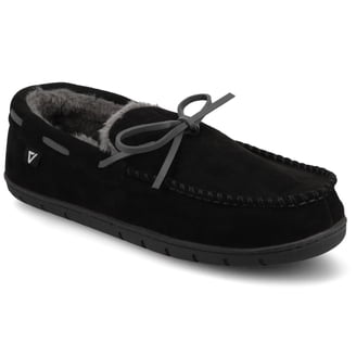 Vance XL Wheeler Black Suede Slip-On House Slippers Non-Slip Rubber Sole Stitch Vance Mens Wheeler Clog Slipper - Walmart.com main image 2