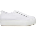 thumbnail image 2 of Women's Steve Madden Elore Flatform Sneaker White Synthetic 6 M, 2 of 4