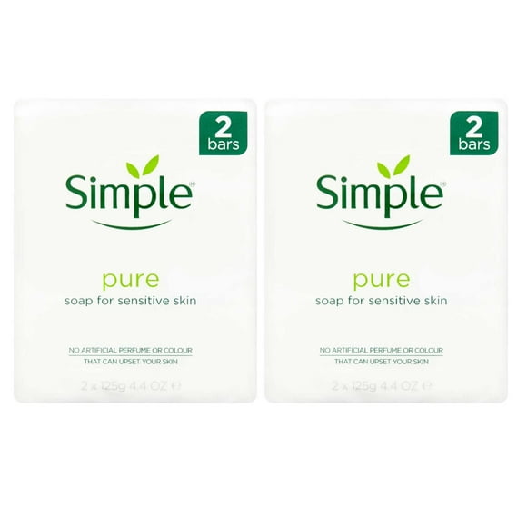 Simple Soap Bar 125g Twin Pack x 4 Packs by Simple