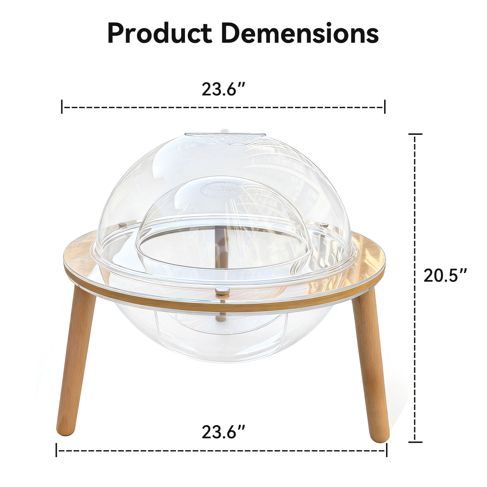 Large Cat Cave for Pet Cat House-360° Immersive Cat TV with Internal Tunnel, Heavy-Duty Plywood Base 4mm Thick Acrylic, Indoor Cat Enrichment Furniture