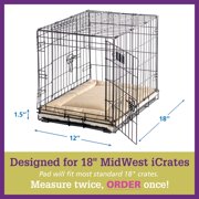 Pet Dreams Dog Crate Pad - Washable Kennel Mat, Crate Pads for Dog Cages, Non-Toxic, Flat Indoor Cat Bed, Fits iCrate 18, 24, 30, 36, 42, 48 Inches Grey, X Small, 18