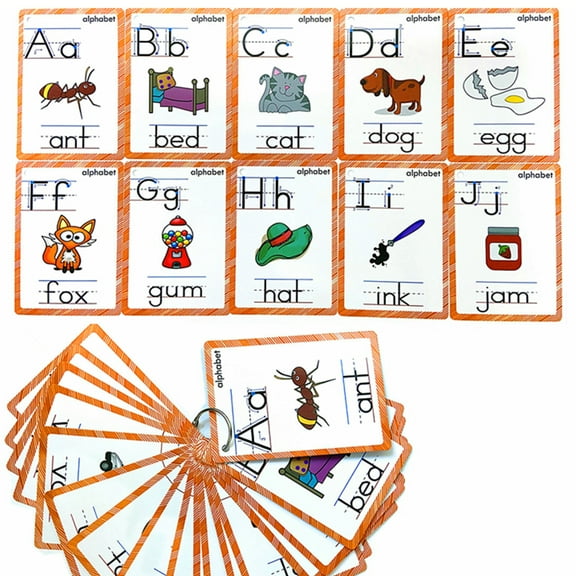 Alphabet Flash Cards | Learning Toys Flashcards for Children Pre-K, Toddlers and Kids.(26Pcs/Set)