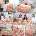 thumbnail image 5 of 3 Piece Pink Orange Duvet Cover Set California King, Microfiber Comforter/Quilt Cover with Corner Ties and 2 Pillowcases, Art Abstract Modern Geometric All Season Soft Bedding with Zipper Closure, 5 of 8