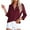 Wine, variant on RYRJJ Women's Elegant Blouses Satin Silk Button-Down Shirts Long Sleeve Casual Work Tunic Tops with Pocket(Black,S)