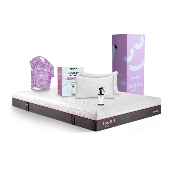 Colchón Queen Size ROOMI Nomad más 2 Almohadas Coomfi Infantil y Aromatizante Lavanda