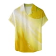 thumbnail image 1 of Camisas Oversize Hombre Moda para hombre Casual Beach Seaside 3D Impresión digital Hebilla Solapa Camisa de manga corta Top (Yellow, S), 1 of 7