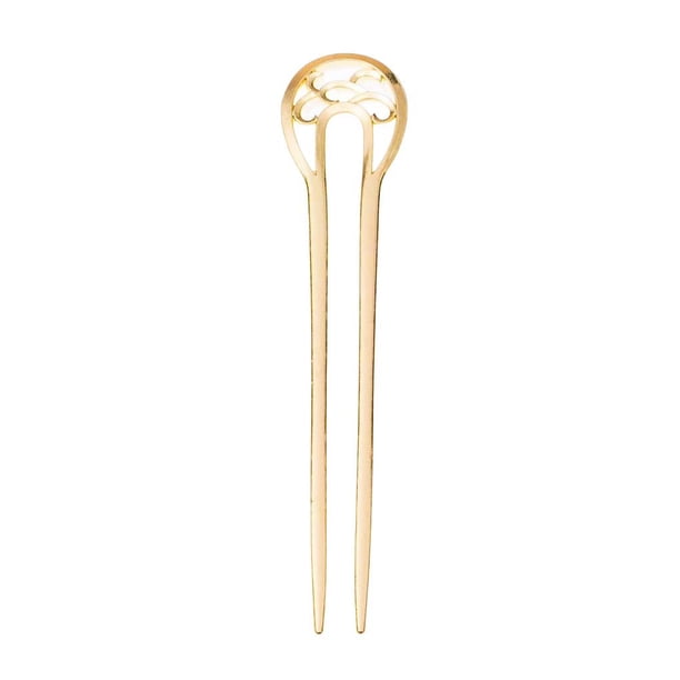 Minnieouse Clip de libro ahueca hacia fuera manualidades DIY elegantes palitos de pelo en forma de U herramientas de estilismo hechas a mano para amantes de Accesorio para el cabello Oro Minnieouse AP009876-03B