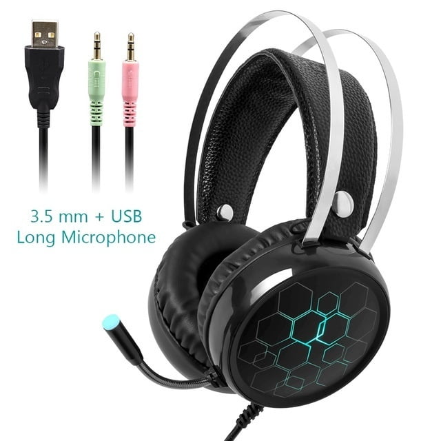 Universal USB Headset with Microphone Computer Headphones Stereo Earphones for Game Machine Desktop Laptops