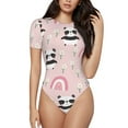 thumbnail image 2 of Picia Cute Cartoon Panda Womens One Piece Swimsuits Modest Tummy Control Bathing Suits Lace Up Slimming Swim Suit-XX-Large, 2 of 9