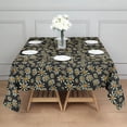 thumbnail image 3 of Black Daisy Flower Orange Centers Pattern Square Tablecloth,Waterproof Square Table Cover,Wipeable Spillproof Washable Table Cover for Home Kitchen Party Decor 42"X42"(107x107cm), 3 of 6