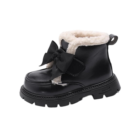 YMUQEIGH Girls Winter Boots Fashion Fur Lined Lightweight Warm Snow Boots Princess Warm Winter Shoes for Girls