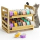 thumbnail image 1 of Organizador de latas de comida para gatos con forma de rollo de bambú, 2 capas, almacenamiento húmedo, 1 of 7