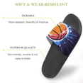 thumbnail image 3 of GZHJMY Stylish Slides for Women Men, Basketball on Fire, with A Dynamic Dark Soft Flexible Slip-on Sandals Slippers, 3 of 7