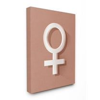 Stupell Industries Female Symbol Modern Pink Textured Design Canvas Wall Art by Daphne Polselli