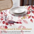 thumbnail image 4 of Round Tablecloth Red Christmas Eucalyptus Leaf Waterproof Oil Proof Polyester Table Cloth Cover Decor for Home Dining Outdoor,Patio,Parties, 60" Dia. Botanical Winter Floral White, 4 of 9