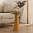Small Round Drink Table For Tight Spaces - 24" High Pedestal Side Table With Wooden Top For Living Room, Bedroom, Bar