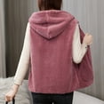 thumbnail image 4 of Fanxing Plus Size Fleece Vest for Women with Hood Zip Up Sleeveless Sherpa Jackets Winter Warm Outwear with Pockets Purple 2XL, 4 of 5