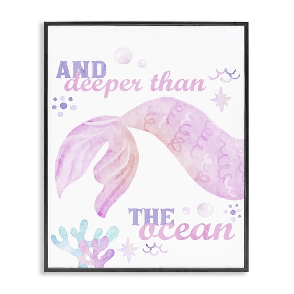 Deeper Than The Ocean Black Framed Giclee Art, design by Kim Allen
