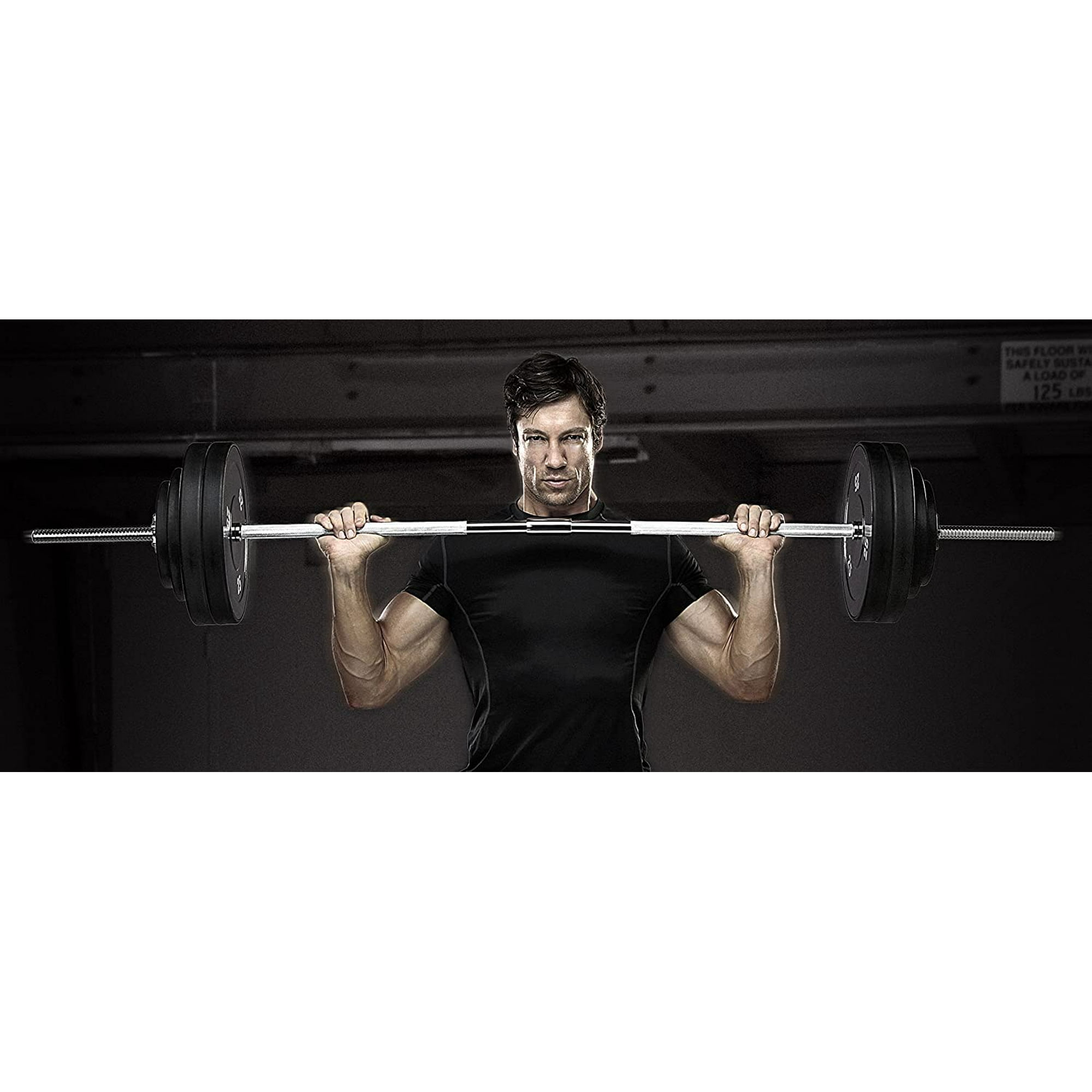 Marcy 6 Ft. Two Piece Standard Weight Bar With Threaded Spin Lock Collars For 1 Inch Weight Plates Free Weights Accessory For Home Gym Trb 72.2